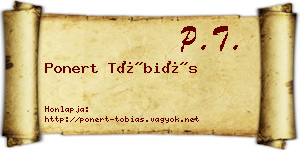 Ponert Tóbiás névjegykártya